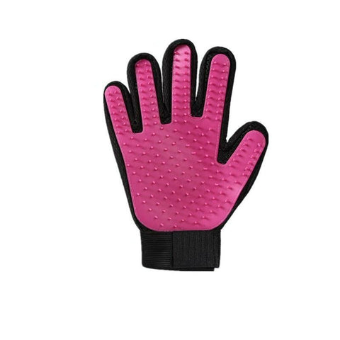 Pet Dog Cat Massage Hair Removal Grooming Comb Touch Cleaning Brush Magic Glove - Pink Right Hand
