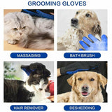 Pet Dog Cat Massage Hair Removal Grooming Comb Touch Cleaning Brush Magic Glove - Pink Right Hand