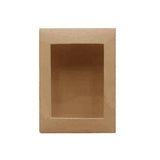 10 Pack Kraft Paper Boxes with Window Disposable Cardboard Gift Catering Trays - 20X15X5CM