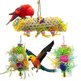 3PCS Bird Parrot Shredding Toys Chewing Foraging Hanging Cage Shredder Bell Toys