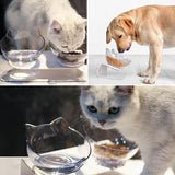 Double Cat Dog Bowl Elevated Pet Feeder Stand Raised Food Water Feeding Dish - Black+Black