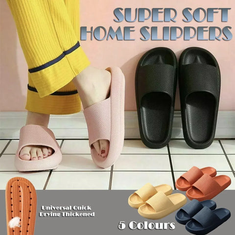 Ultra-Soft Pillow Slides EVA Slippers for Indoor Outdoor Use – Thick Anti-Slip Sole - Black 40-41