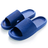 Ultra-Soft Pillow Slides EVA Slippers for Indoor Outdoor Use – Thick Anti-Slip Sole - Blue 40-41