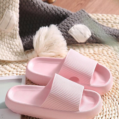 Ultra-Soft Pillow Slides EVA Slippers for Indoor Outdoor Use – Thick Anti-Slip Sole - Blue 40-41