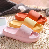 Ultra-Soft Pillow Slides EVA Slippers for Indoor Outdoor Use – Thick Anti-Slip Sole - Blue 44-45