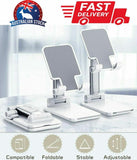 Foldable Adjustable Universal Desk Stand Holder For Mobile Phone Tablet Portable - Black