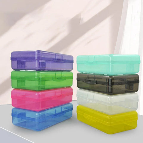 Large Capacity Transparent Plastic Pencil Case Multifunctional Student Art Box - Transparent