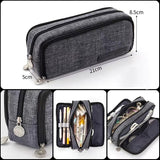 Zipper Pencil Case Large Capacity Storage Bag School Stationery Makeup Organizer - Green