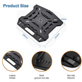 Adjustable Laptop Stand with 360-Degree Base for Desk Riser Home Office Holder - Black