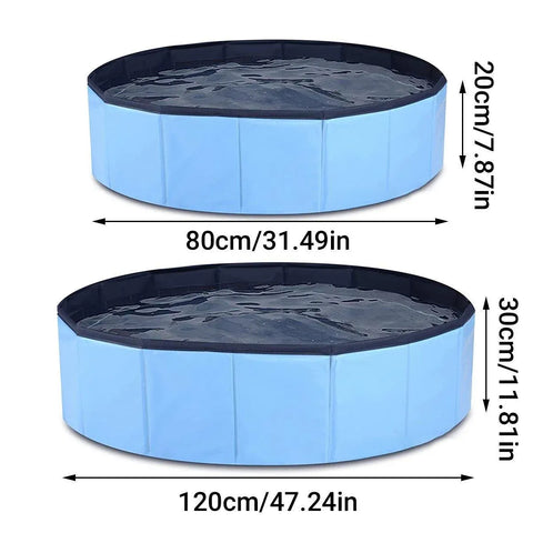 Pet Swimming Pool Foldable Portable Pool for Dogs Outdoor Summer Play - Red-120x30cm
