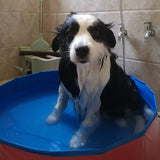 Pet Swimming Pool Foldable Portable Pool for Dogs Outdoor Summer Play - Red-120x30cm