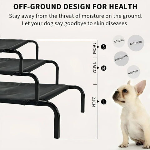 Heavy Duty Pet Raised Bed Elevated Trampoline Hammock Cat Dog Raised Deluxe - L