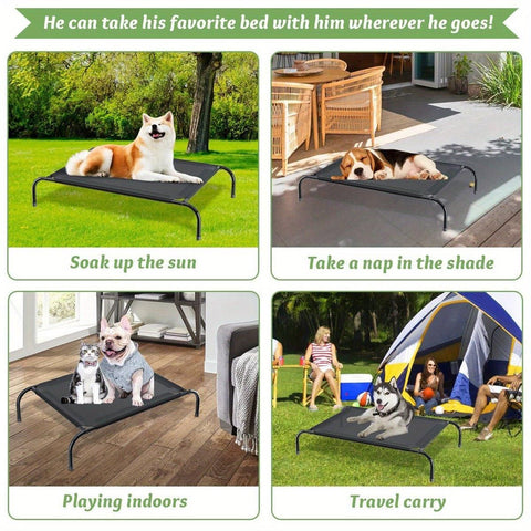 Heavy Duty Pet Raised Bed Elevated Trampoline Hammock Cat Dog Raised Deluxe - L