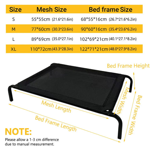 Heavy Duty Pet Raised Bed Elevated Trampoline Hammock Cat Dog Raised Deluxe - M