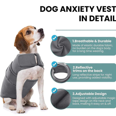 Pet Comfort Dog Relief Vest Jacket Soft Anxiety Coat for Small Medium Large Dogs - M