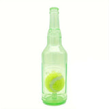 Durable Pet Teething Resistant Tennis Ball Wine Bottle Chew Toy for Dogs Play - Green-L