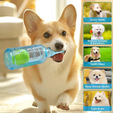 Durable Pet Teething Resistant Tennis Ball Wine Bottle Chew Toy for Dogs Play - Green-L
