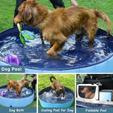 Pet Swimming Pool Foldable Portable Pool for Dogs Outdoor Summer Play - Blue-120x30cm
