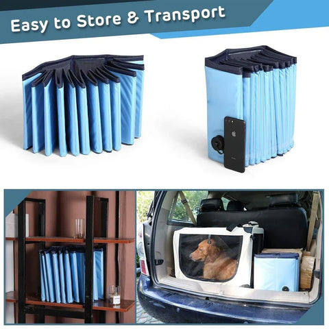 Pet Swimming Pool Foldable Portable Pool for Dogs Outdoor Summer Play - Blue-120x30cm