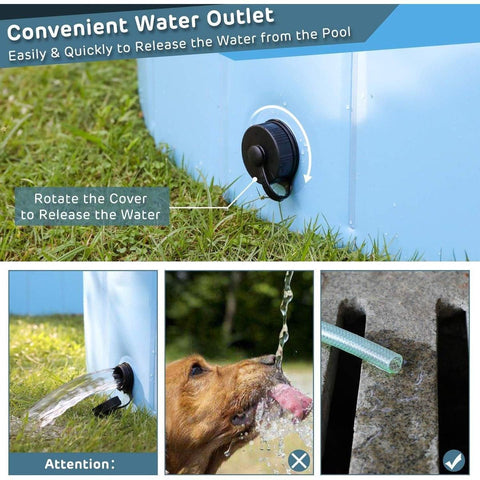 Pet Swimming Pool Foldable Portable Pool for Dogs Outdoor Summer Play - Blue-120x30cm