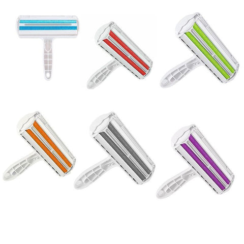 Pet Hair Remover Brush Dog Cat Fur Cleaning Roller Reusable Self Cleaning Tool - Grey