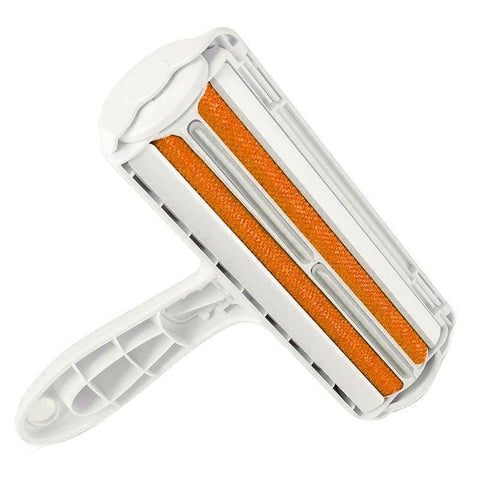 Pet Hair Remover Brush Dog Cat Fur Cleaning Roller Reusable Self Cleaning Tool - Orange