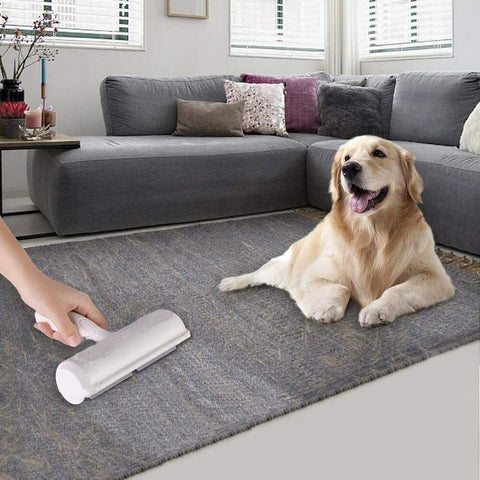 Pet Hair Remover Brush Dog Cat Fur Cleaning Roller Reusable Self Cleaning Tool - Orange