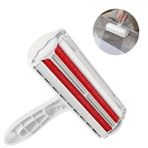 Pet Hair Remover Brush Dog Cat Fur Cleaning Roller Reusable Self Cleaning Tool - Purple