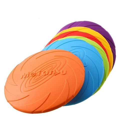 Frisbee Toy for Dogs Outdoor Fetch Training Soft Rubber Pet Flying Disc 18cm - Green