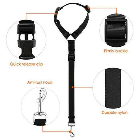 Adjustable Pet Dog Car Clip Lead Harness Strap for Vehicle Travel Restraint Use - Yellow