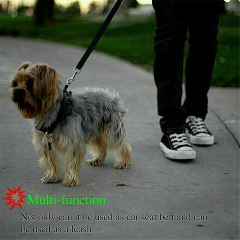 Adjustable Pet Dog Car Clip Lead Harness Strap for Vehicle Travel Restraint Use - Yellow