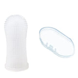 Dog Cat Super Soft Pet Finger Toothbrush Teeth Silicone Brush Care Cleaning - Clear