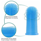 Dog Cat Super Soft Pet Finger Toothbrush Teeth Silicone Brush Care Cleaning - Clear