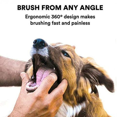 Dog Cat Super Soft Pet Finger Toothbrush Teeth Silicone Brush Care Cleaning - Clear