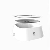 1.5L Pet Water Bowl No-Spill Design Slow Drinking Feeder with Non-Slip Base - White