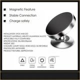 360-Degree Car Phone Holder Dashboard Mount Stand Cradle for Flat Surface - Black
