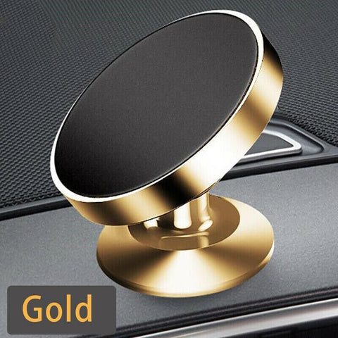360-Degree Car Phone Holder Dashboard Mount Stand Cradle for Flat Surface - Gold