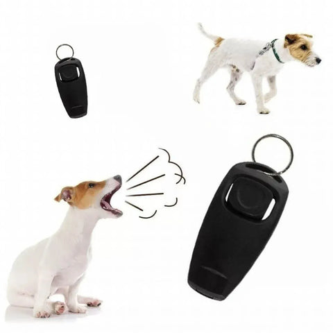 Dog Whistle and Clicker Set for Training Stop Barking Obedience Tool Combo - Pink