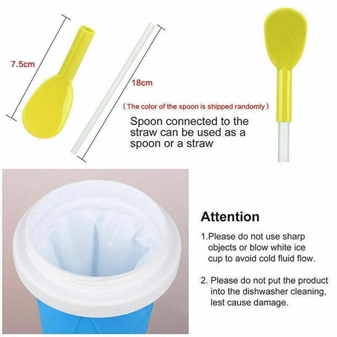 Slushie Maker Cup Quick Freeze Magic Squeeze Cup Milkshake Cup Ice Cream Maker - Blue