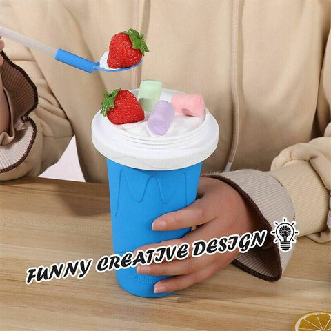 Slushie Maker Cup Quick Freeze Magic Squeeze Cup Milkshake Cup Ice Cream Maker - Green
