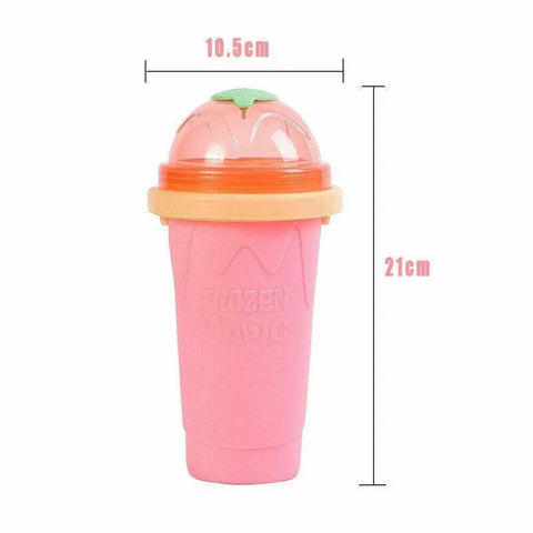 Slushie Maker Cup Quick Freeze Magic Squeeze Cup Milkshake Cup Ice Cream Maker - Pink