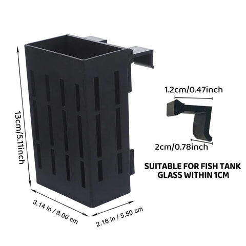 Hydroponic Plant Storage Rack Fish Tank Decoration Square Aquarium Basket Holder - White