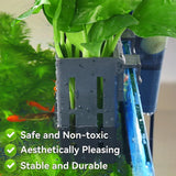 Hydroponic Plant Storage Rack Fish Tank Decoration Square Aquarium Basket Holder - White