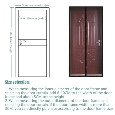 Striped Screen Door Curtain Mesh with Auto Close for Insect Protection and Ventilation - 100*210cm