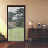Striped Screen Door Curtain Mesh with Auto Close for Insect Protection and Ventilation - 100*210cm