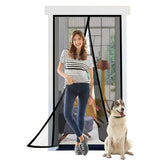 Striped Screen Door Curtain Mesh with Auto Close for Insect Protection and Ventilation - 100*210cm