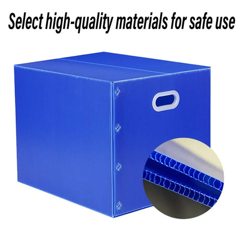 Large Capacity Waterproof Plastic Storage Box Foldable Moving Organizer Durable - 40x30x30cm