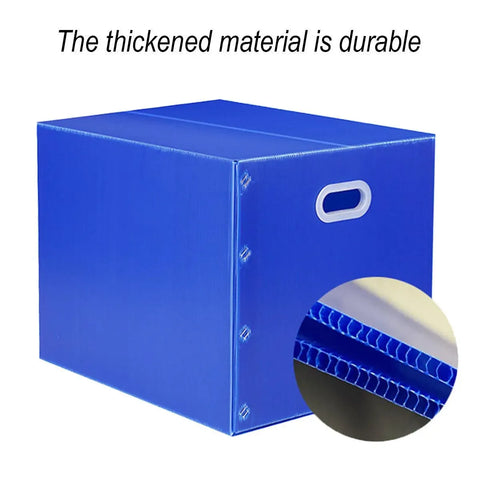 Large Capacity Waterproof Plastic Storage Box Foldable Moving Organizer Durable - 40x30x30cm