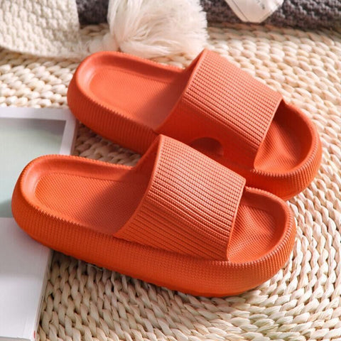 Ultra-Soft Pillow Slides EVA Slippers for Indoor Outdoor Use – Thick Anti-Slip Sole - Pink 36-37