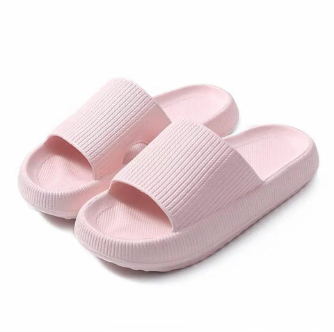 Ultra-Soft Pillow Slides EVA Slippers for Indoor Outdoor Use – Thick Anti-Slip Sole - Pink 40-41
